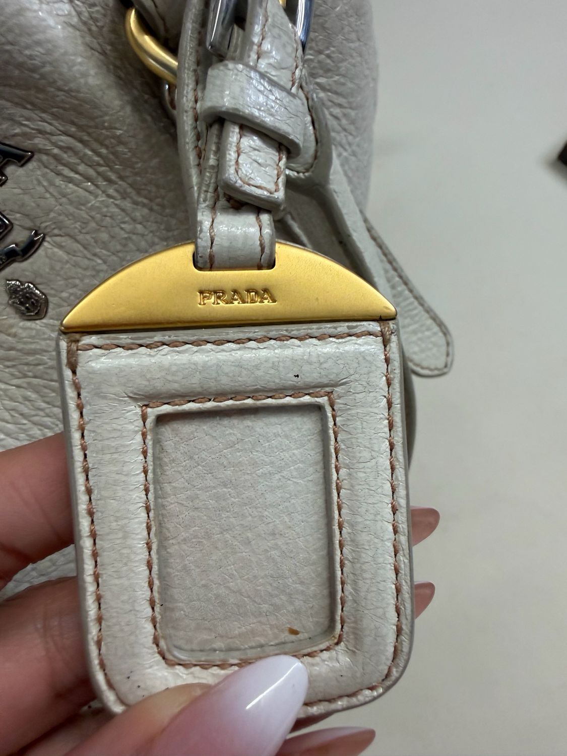 Prada Vitello Shine Convertible Zippers Crossbody Sling