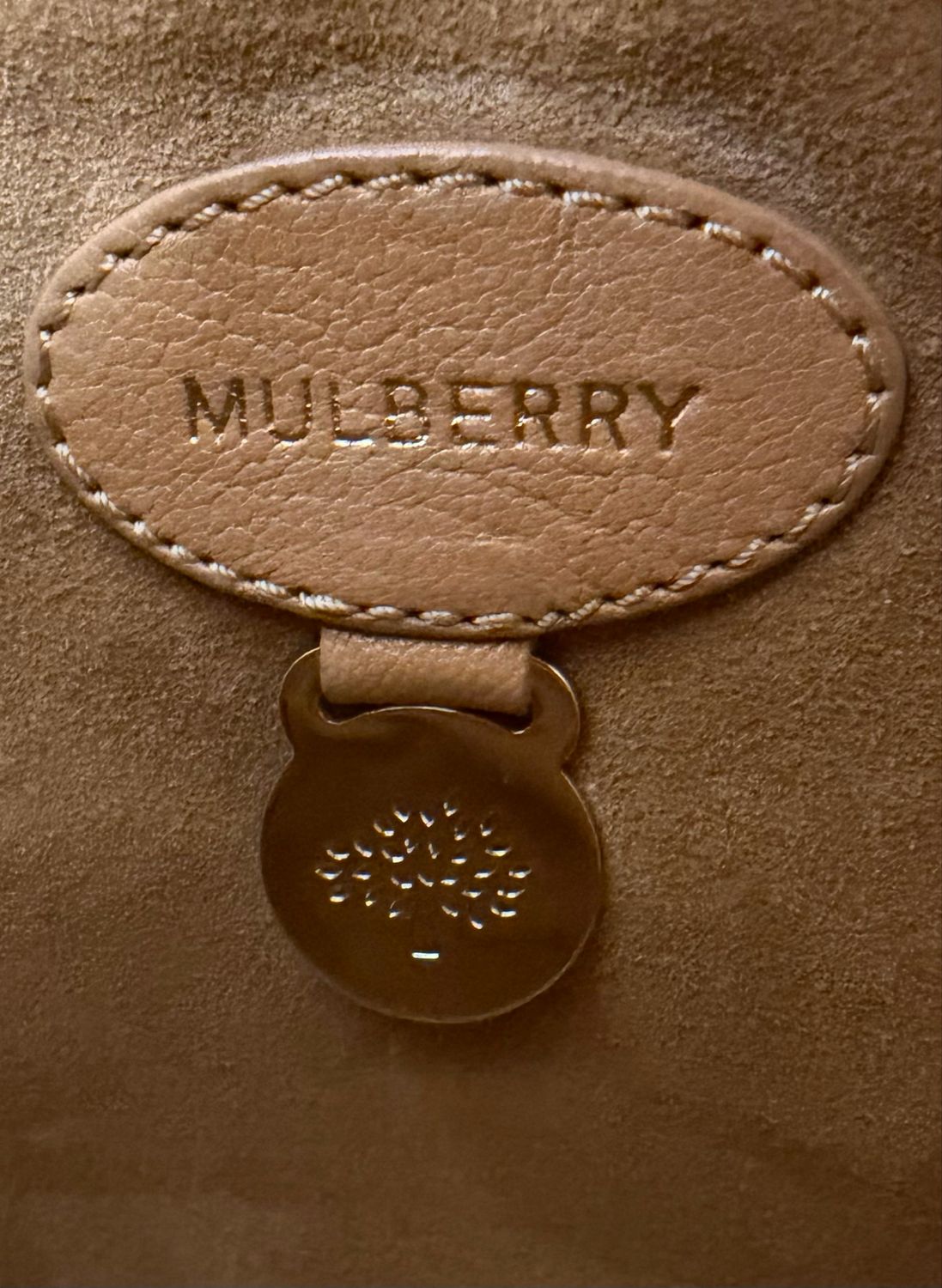 Mulberry Leather Cecily Flower Tote in Tan