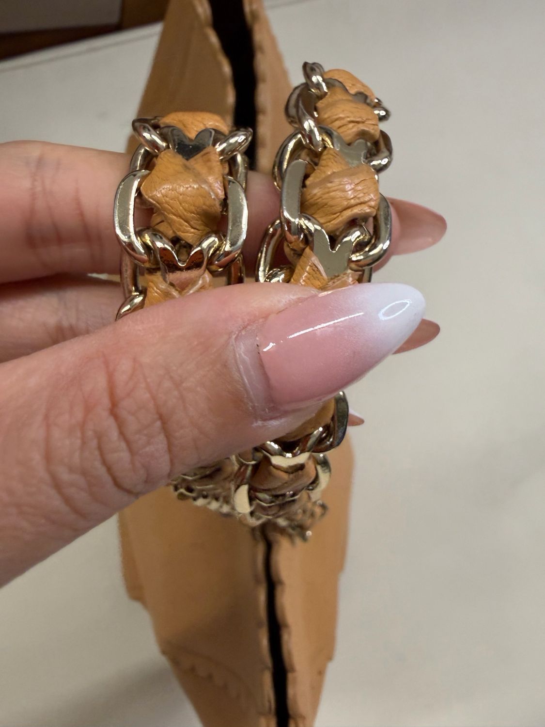 Mulberry Leather Cecily Flower Tote in Tan