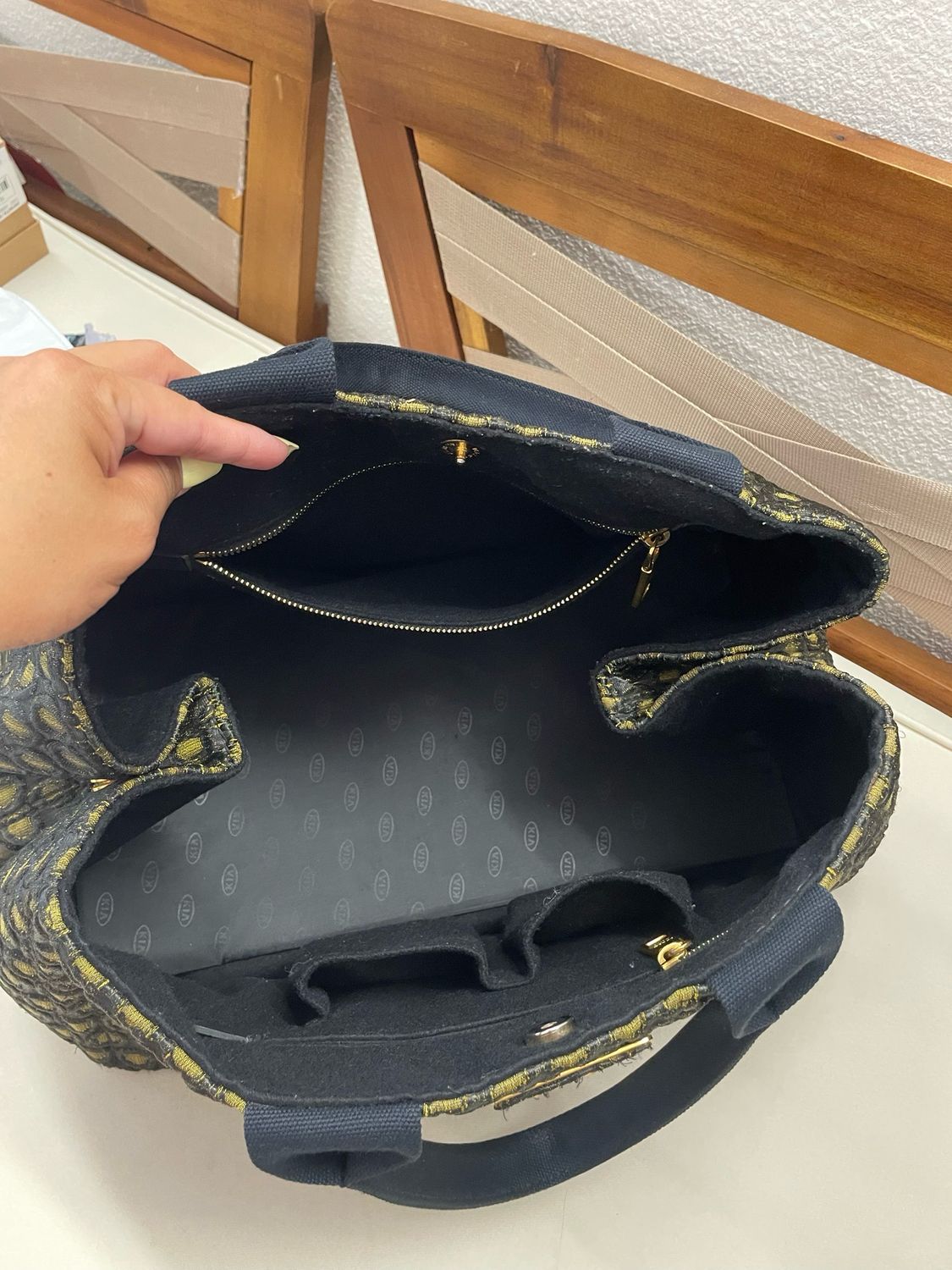 Prada Canapa Broccato Tote Top Handle in Large