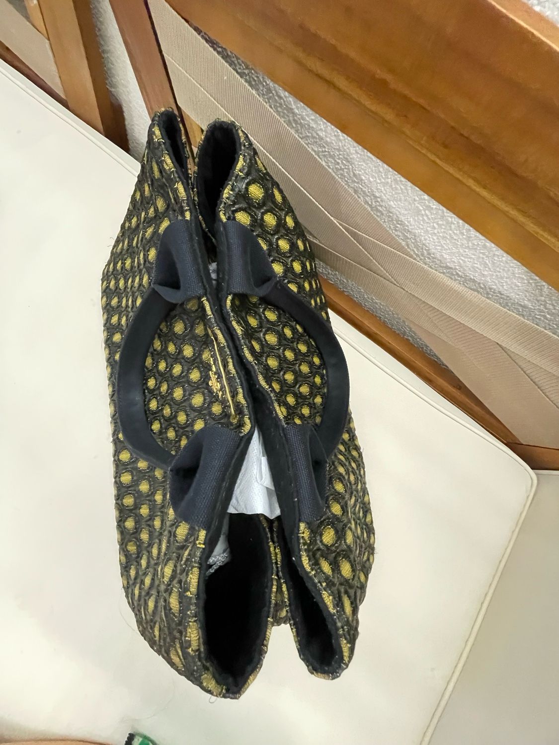 Prada Canapa Broccato Tote Top Handle in Large