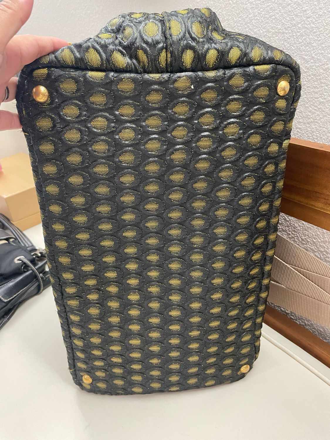 Prada Canapa Broccato Tote Top Handle in Large