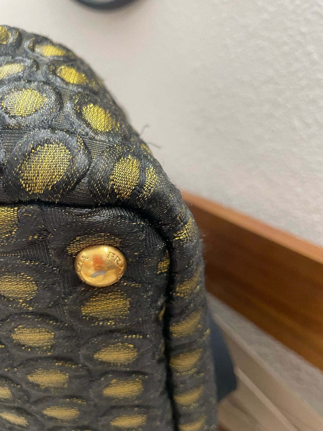 Prada Canapa Broccato Tote Top Handle in Large