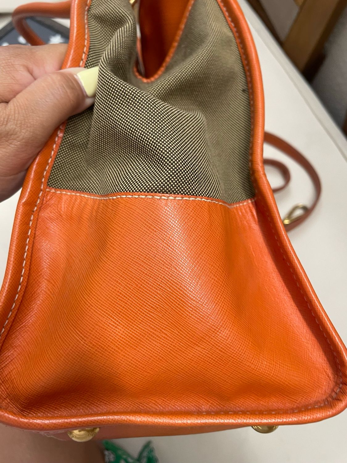 Prada Jacquard Saffiano Convertible Crossbody in Orange