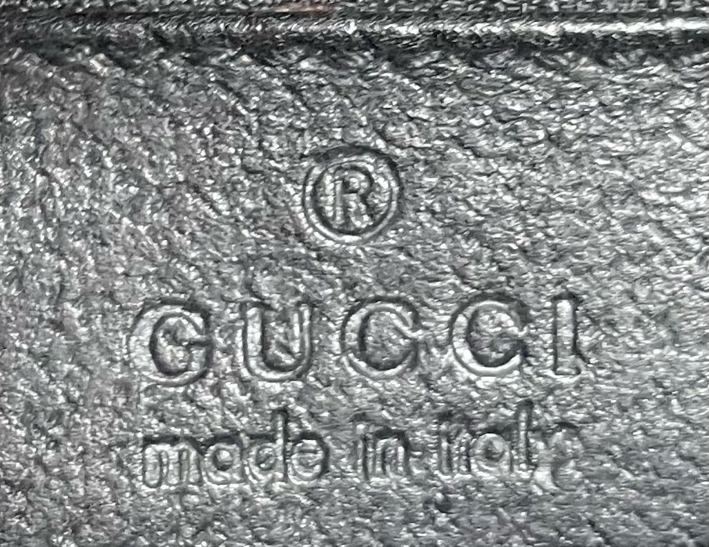 Gucci Monogram Flat Messenger Sling Crossbody in Black