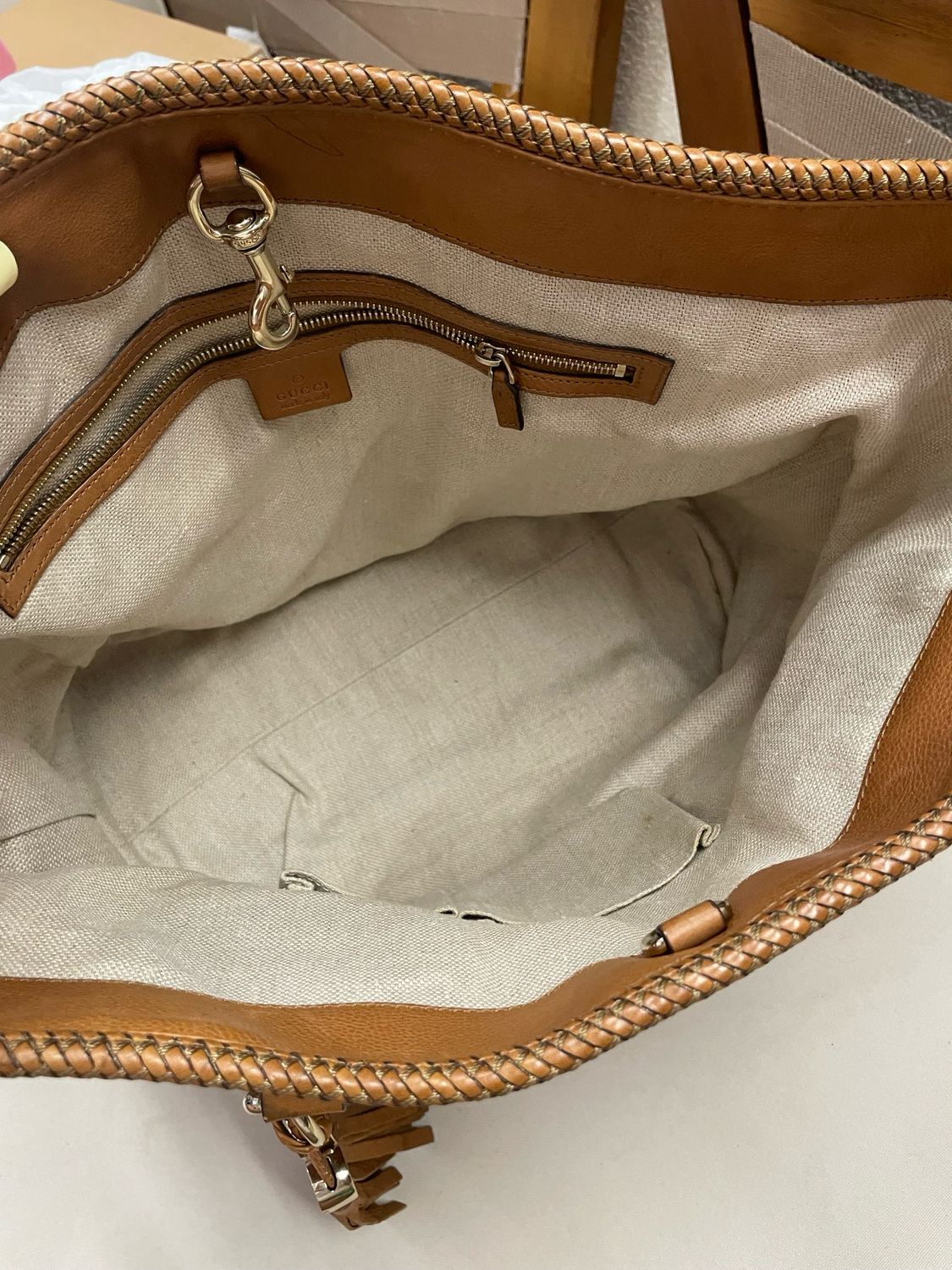 Gucci Marrakech Top Handle Leather in Brown