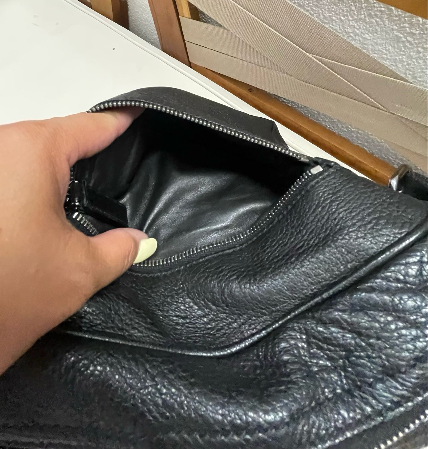 Prada Vitello Daino Messenger Crossbody in Black