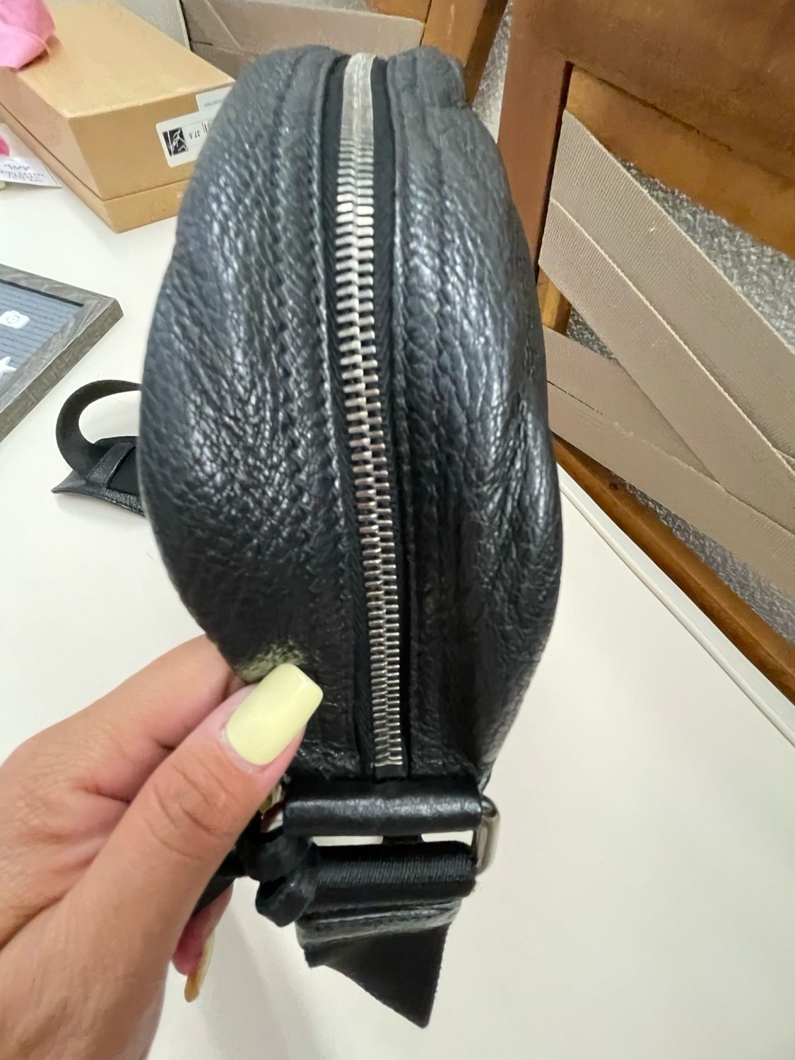 Prada Vitello Daino Messenger Crossbody in Black