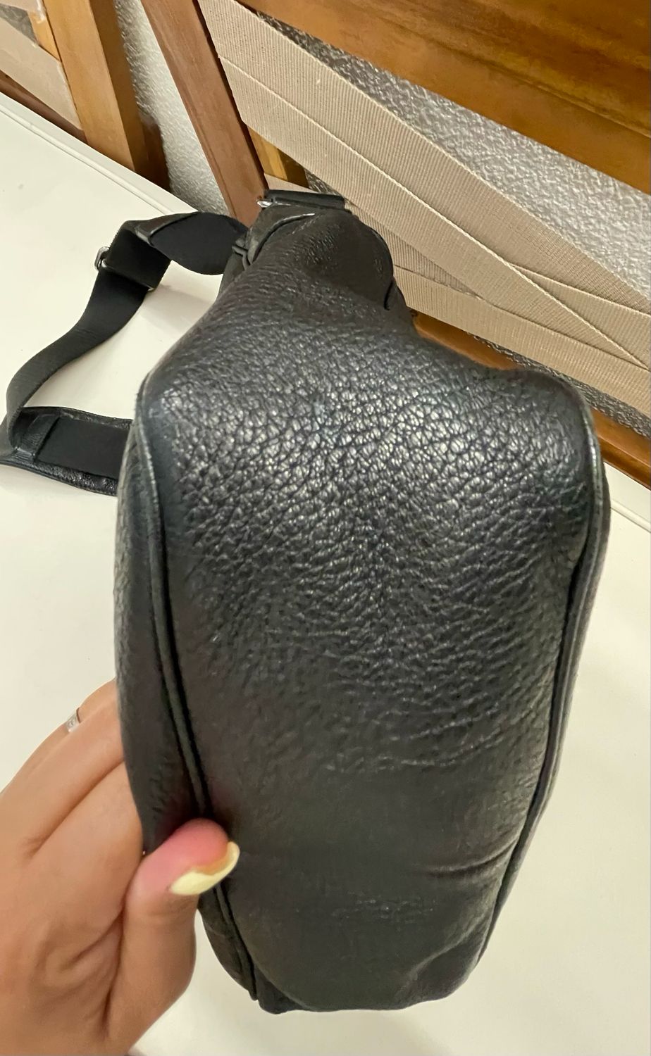 Prada Vitello Daino Messenger Crossbody in Black