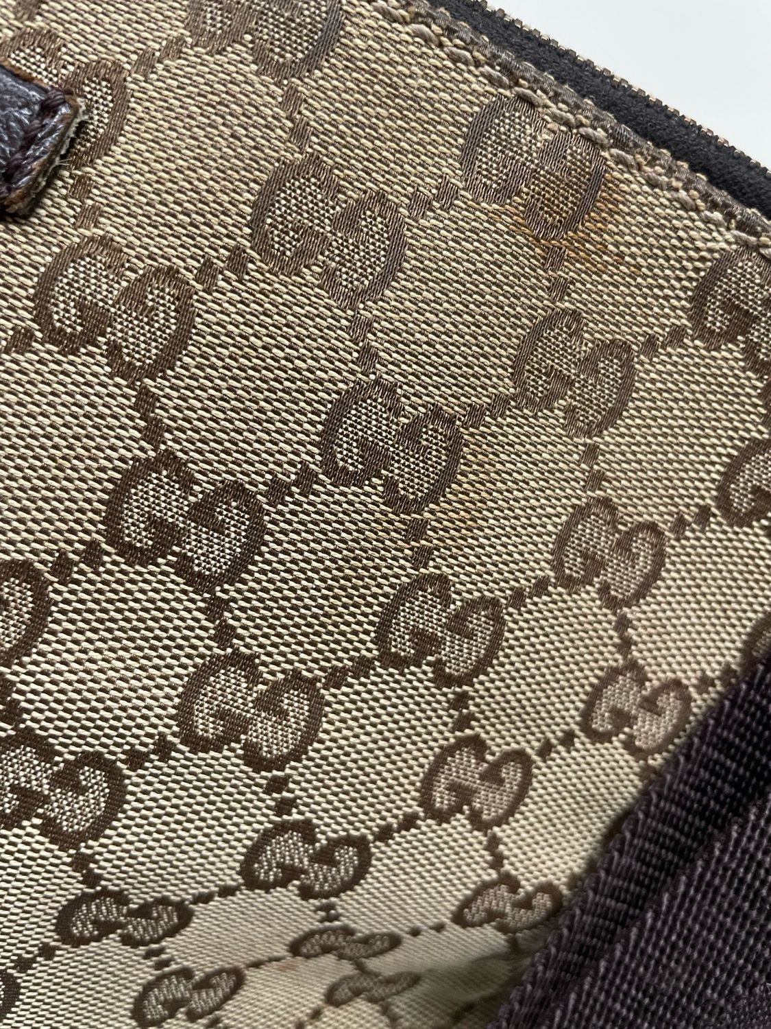 Gucci Monogram Canvas Messenger Crossbody Sling in Dark Brown