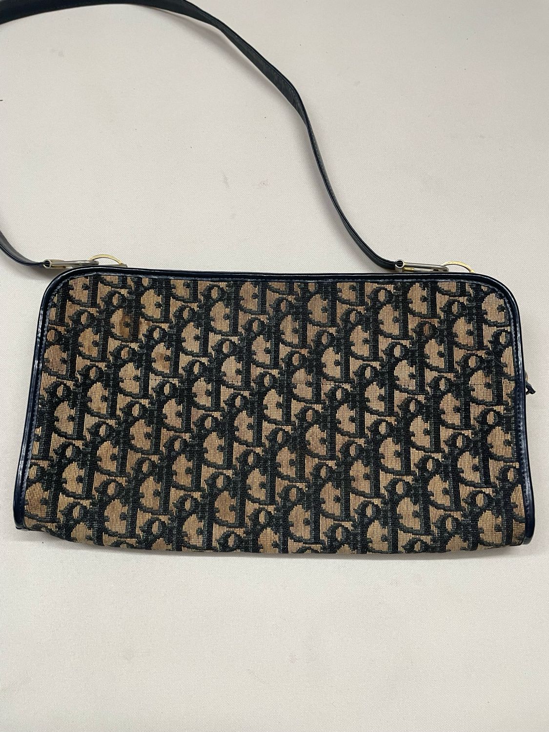 Christian Dior Oblique Trotter Canvas in Navy Blue