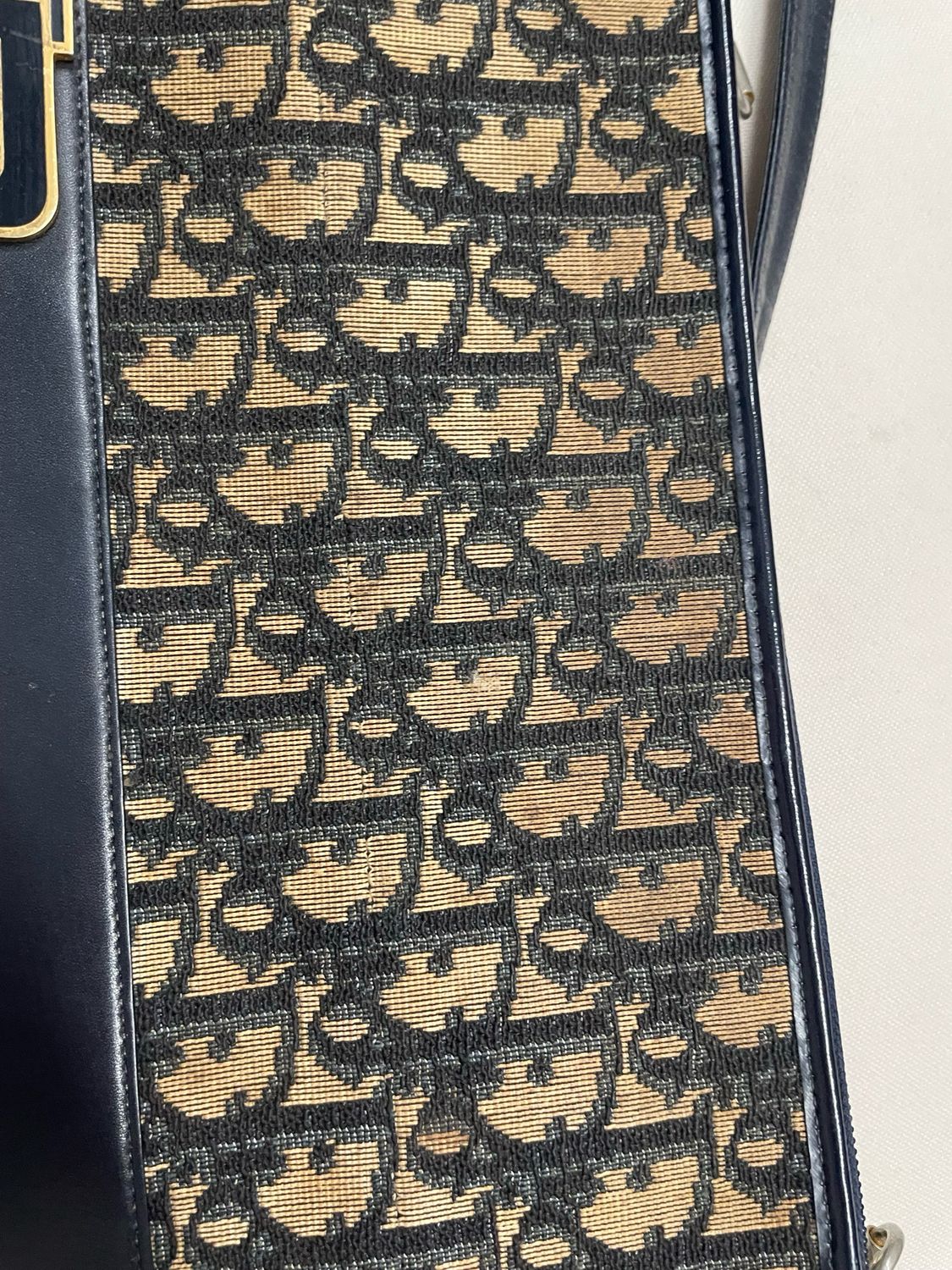 Christian Dior Oblique Trotter Canvas in Navy Blue