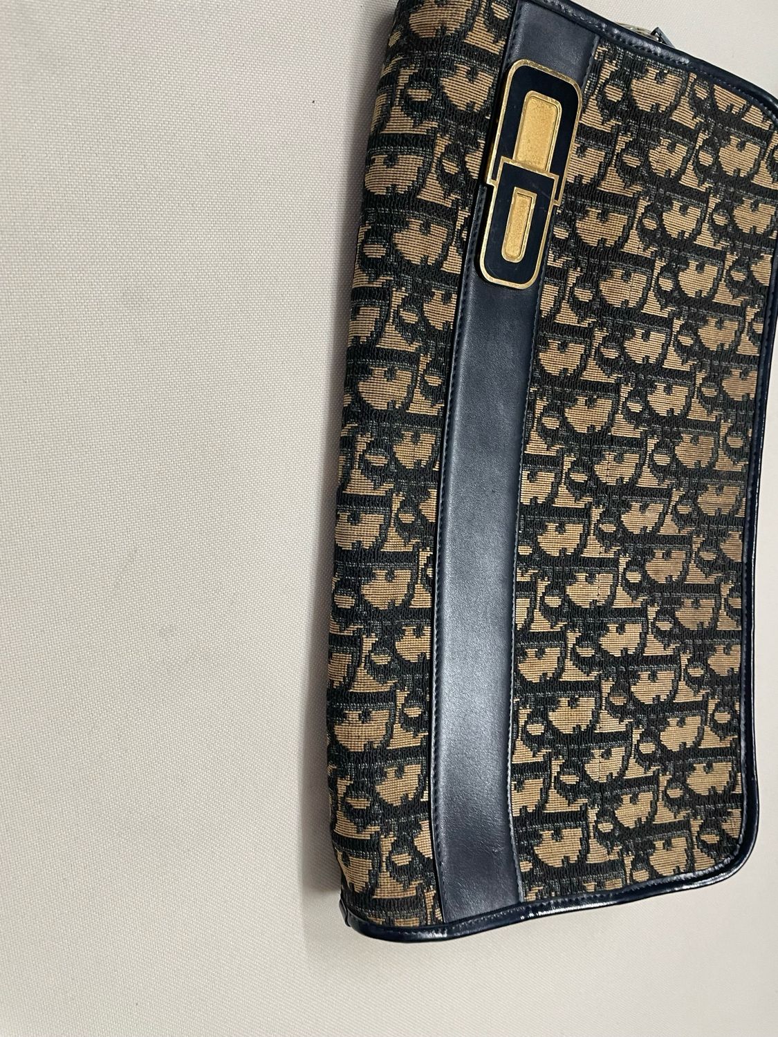 Christian Dior Oblique Trotter Canvas in Navy Blue