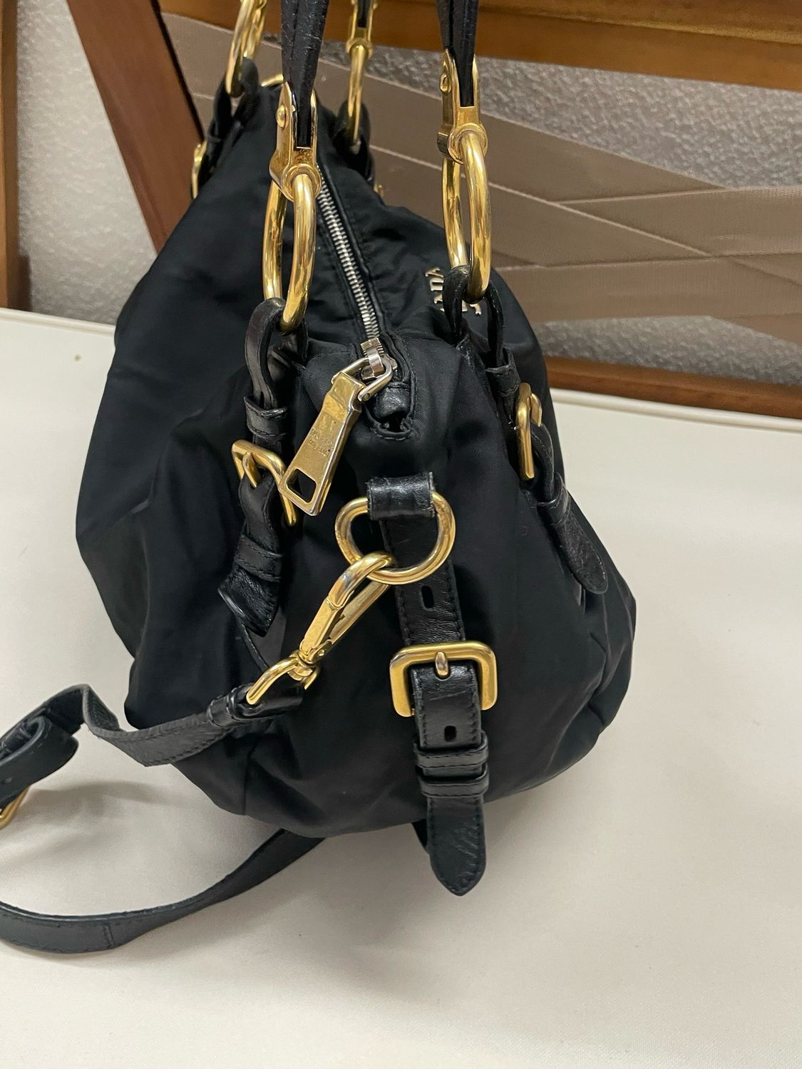 Prada Nylon Tessuto Convertible Crossbody in Black