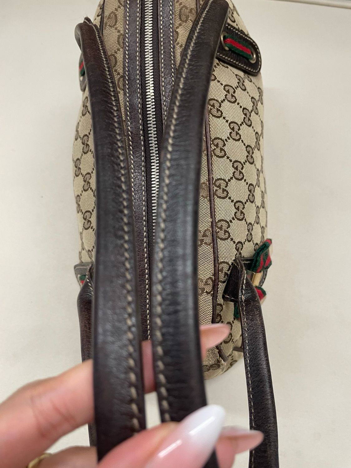Gucci Princy Web Bowler Boston Tote Shoulder 