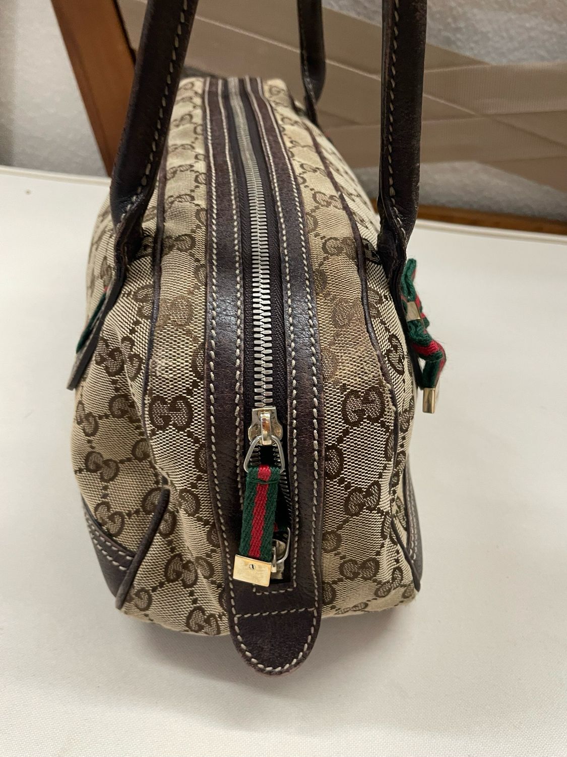 Gucci Princy Web Bowler Boston Tote Shoulder 