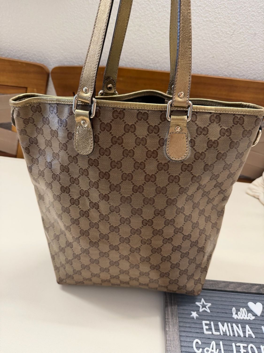 Gucci Vertical Supreme Tote Metallic