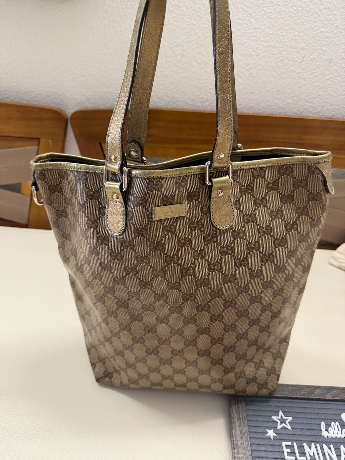 Gucci Vertical Supreme Tote Metallic