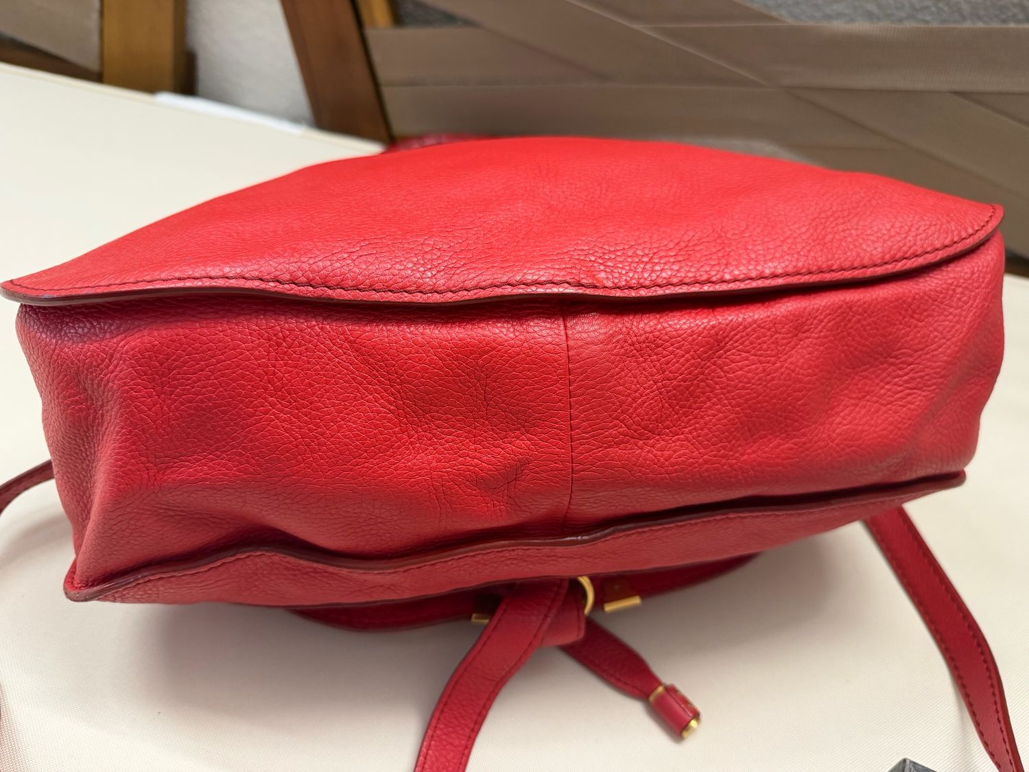 Chloe Pebbled Leather Marcie Saddle in Medium 