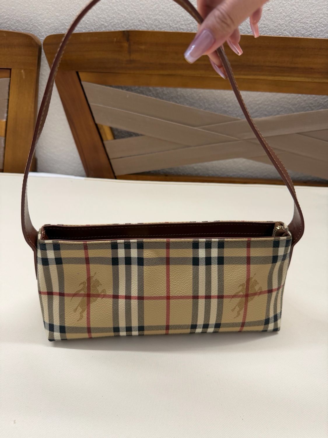 Burberry Haymarket Check Coated Hobo Shoulder