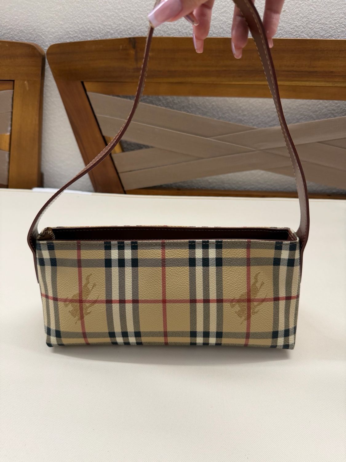 Burberry Haymarket Check Coated Hobo Shoulder
