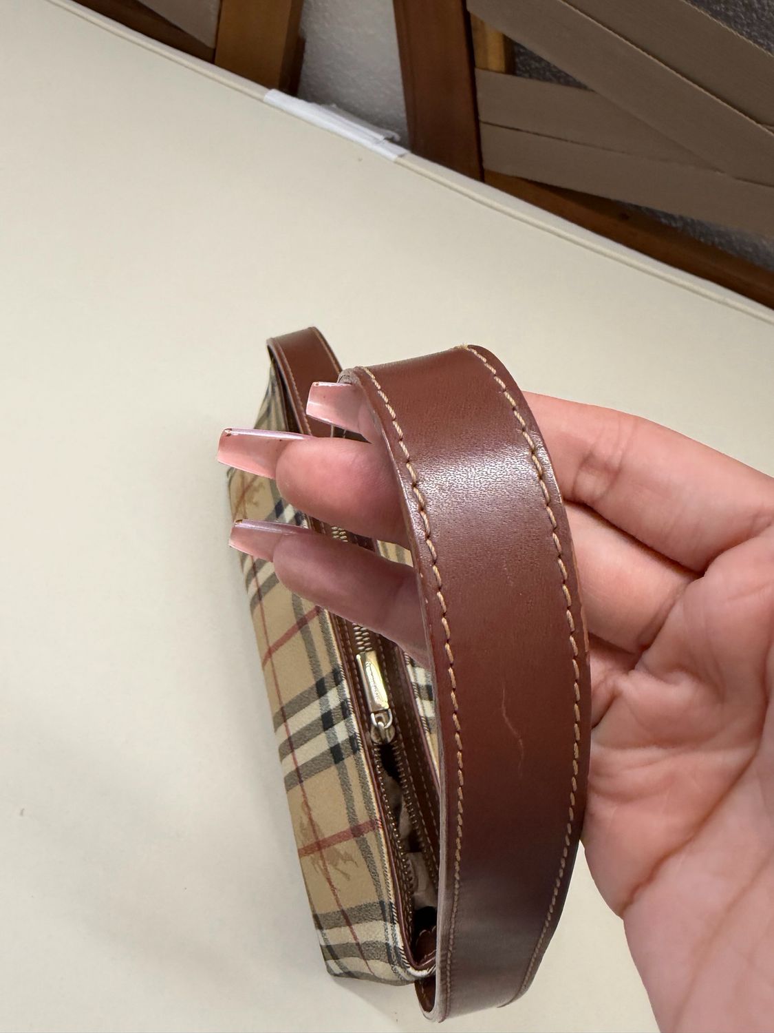 Burberry Haymarket Check Coated Hobo Shoulder