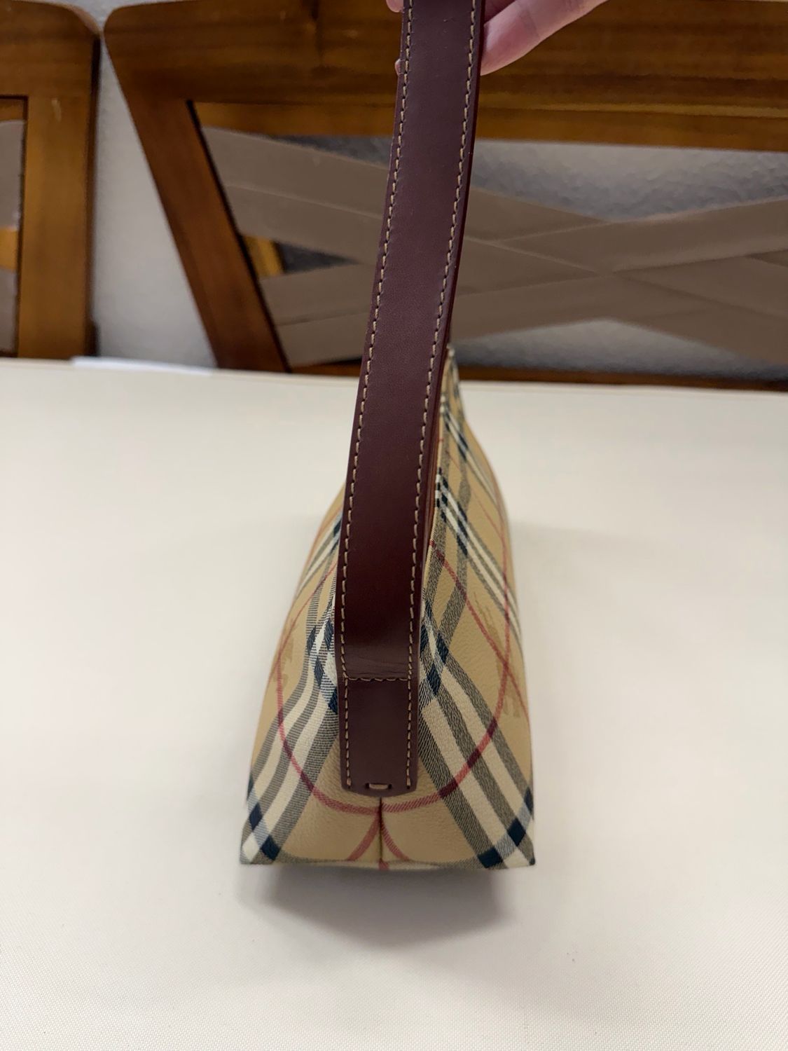 Burberry Haymarket Check Coated Hobo Shoulder