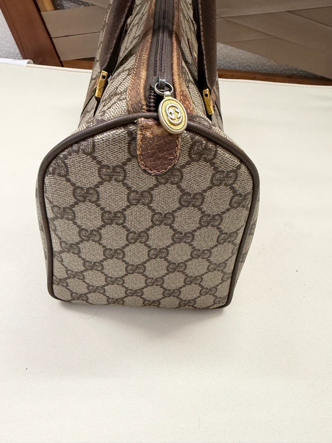 Gucci Vintage Supreme Monogram Bowler Satchel