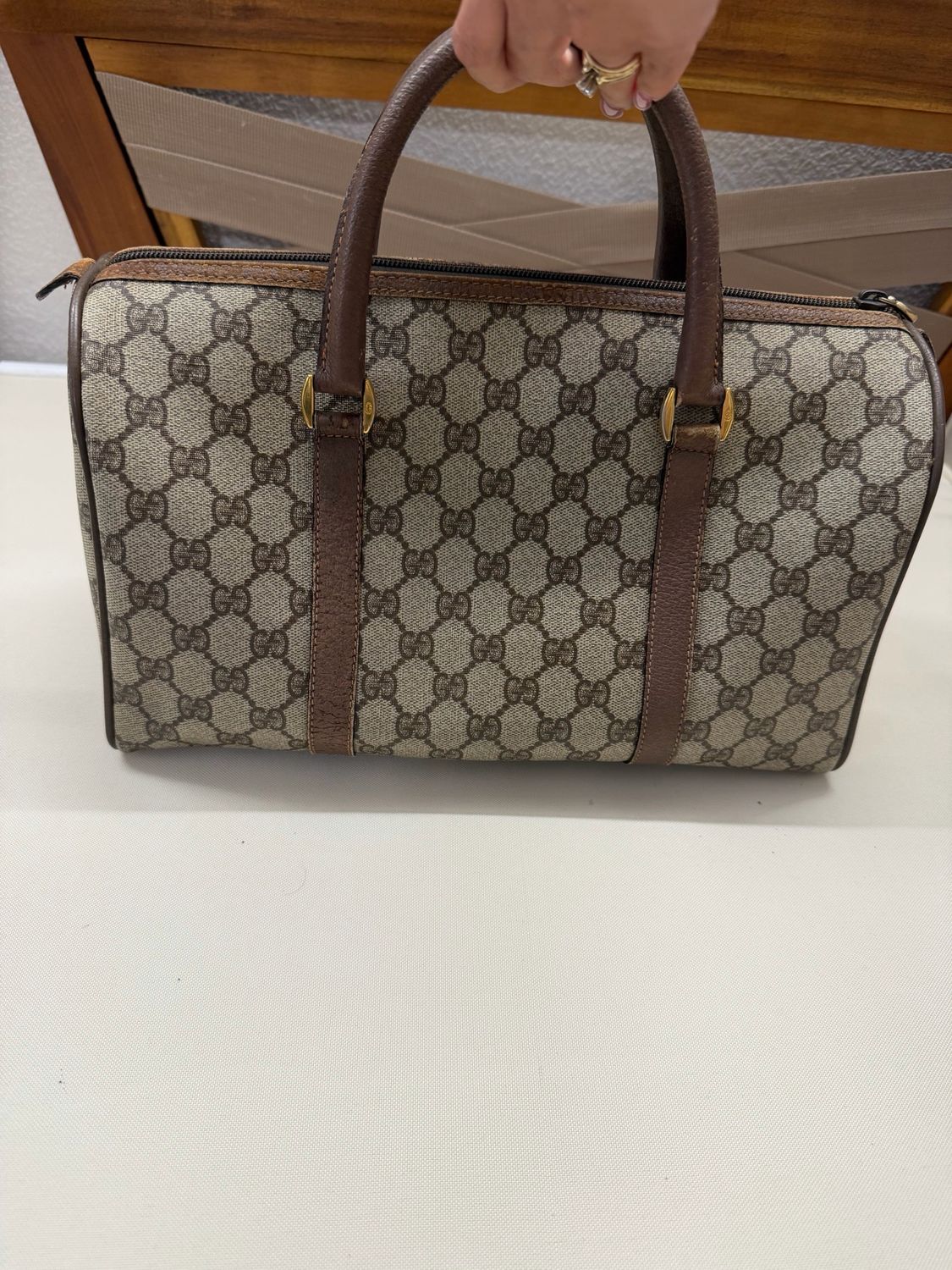 Gucci Vintage Supreme Monogram Bowler Satchel