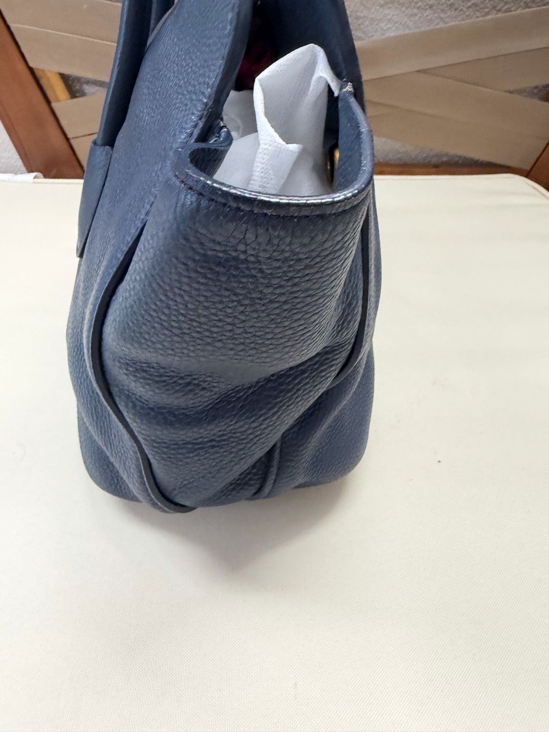 Prada Vitello Daino Convertible Sling in Navy Blue