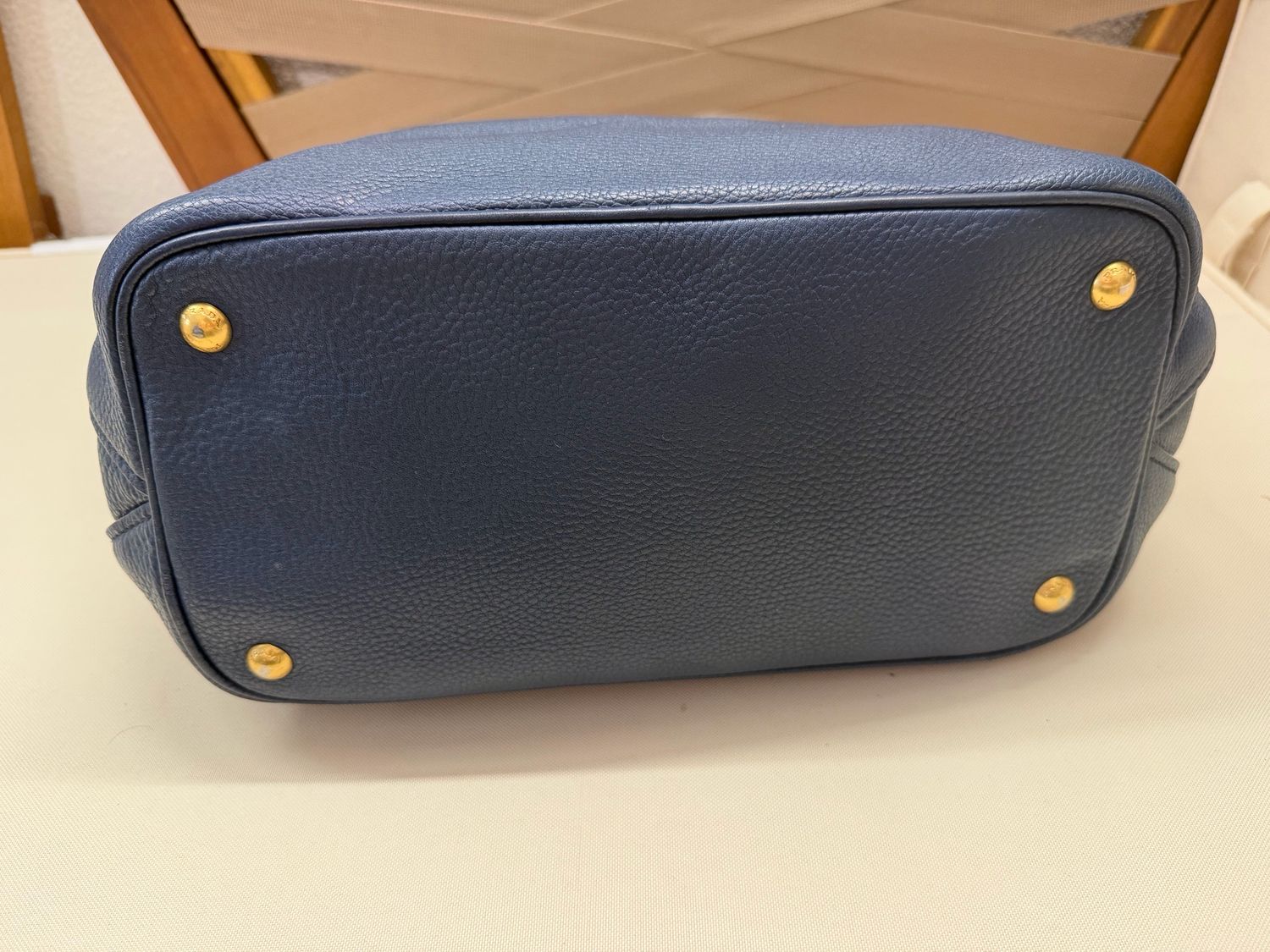Prada Vitello Daino Convertible Sling in Navy Blue