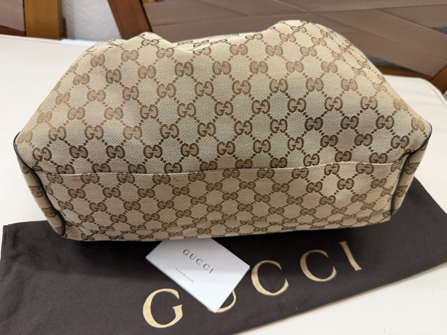 Gucci Monogram Sukey Tote Shoulder Bag in Dark Brown