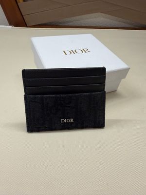  Christian Dior Oblique Card Holder in Black