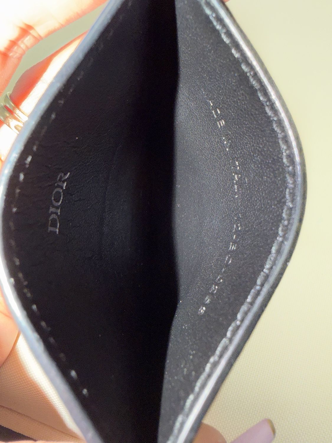  Christian Dior Oblique Card Holder in Black