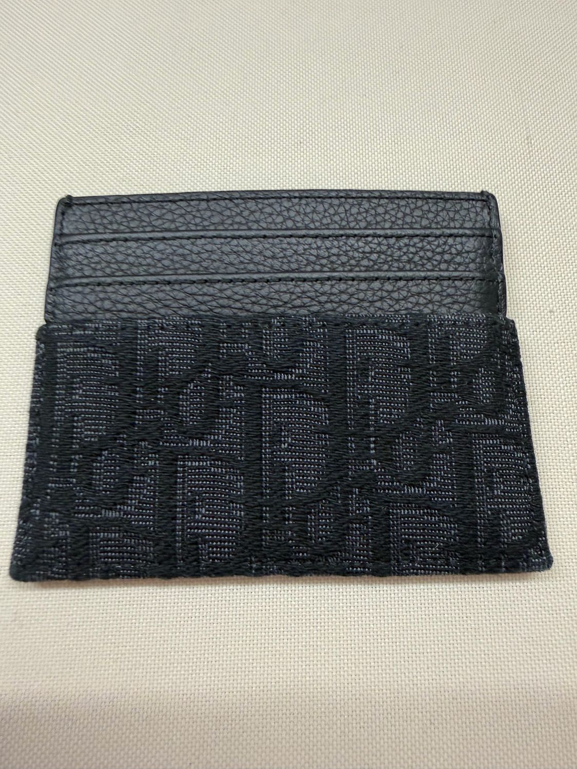  Christian Dior Oblique Card Holder in Black