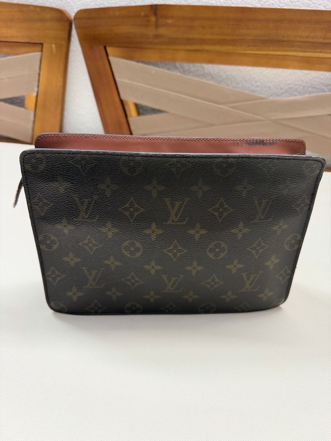 Louis Vuitton Monogram Homme Clutch Pouch Zipper