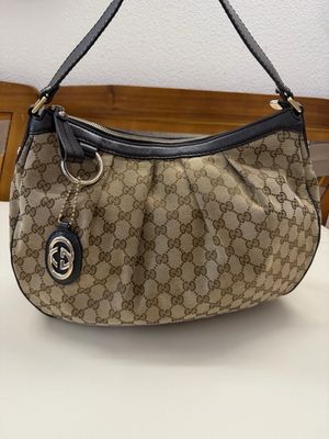 Gucci Monogram Canvas Sukey Hobo in Dark Brown