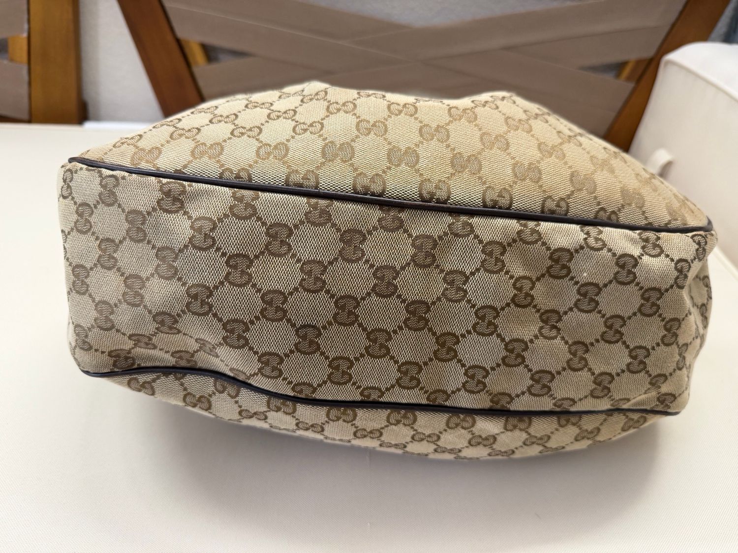 Gucci Monogram Canvas Sukey Hobo in Dark Brown