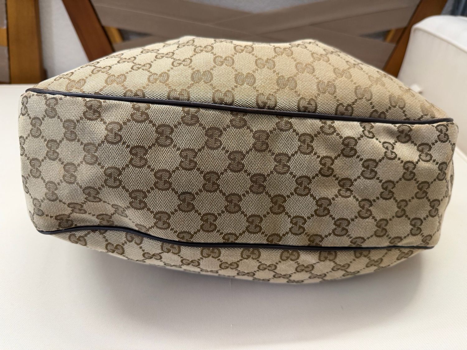 Gucci Monogram Canvas Sukey Hobo in Dark Brown