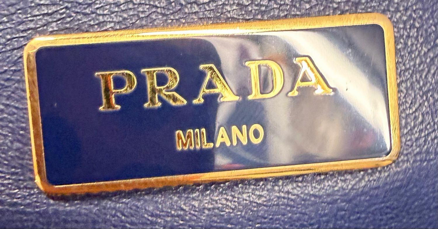 Prada Nylon Tessuto Gaufre Bluette Bowler Satchel Tote