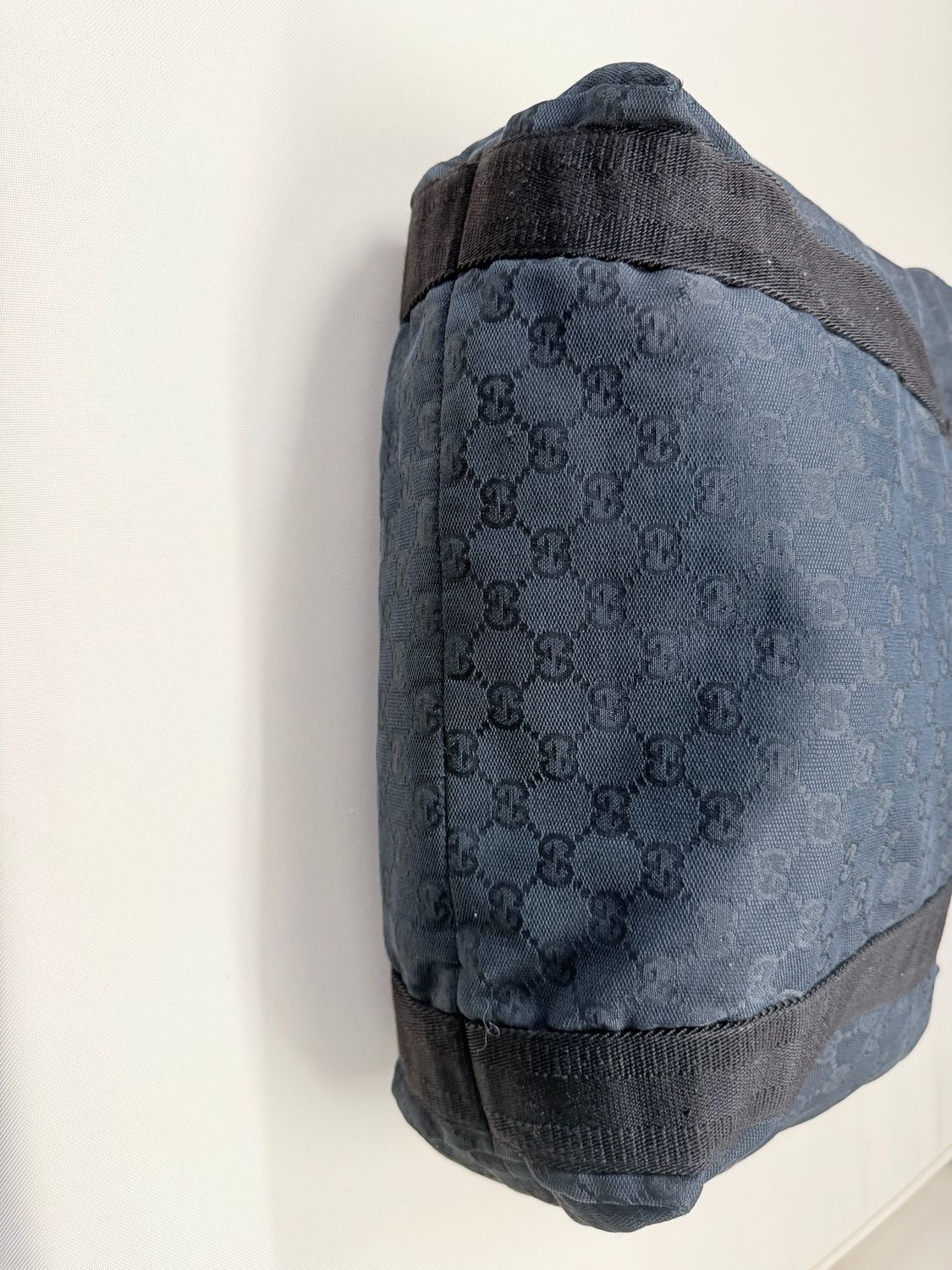 Gucci Monogram Canvas Vertical Tote Shoulder Bag in Black