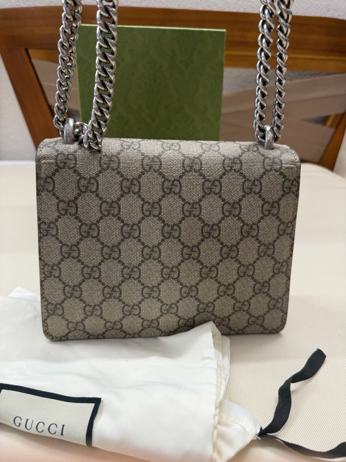 Gucci Monogram Supreme Dionysius Crossbody Flap in Black