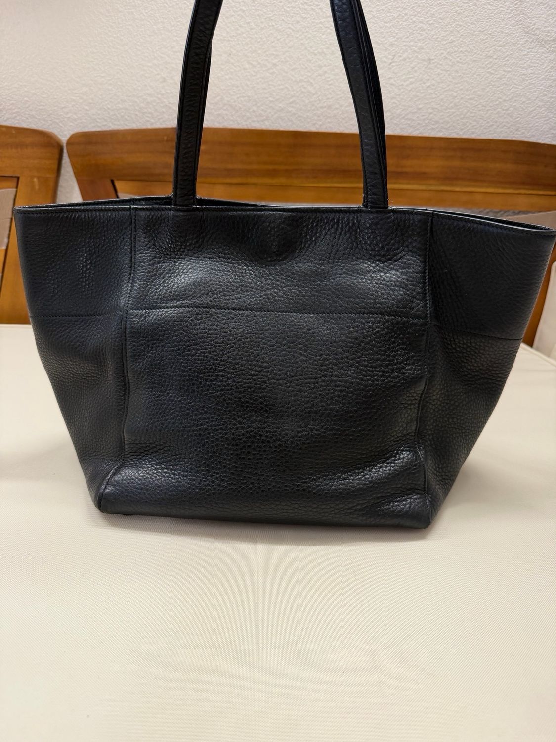 Prada Vitello Daino Shopper Tote in Black
