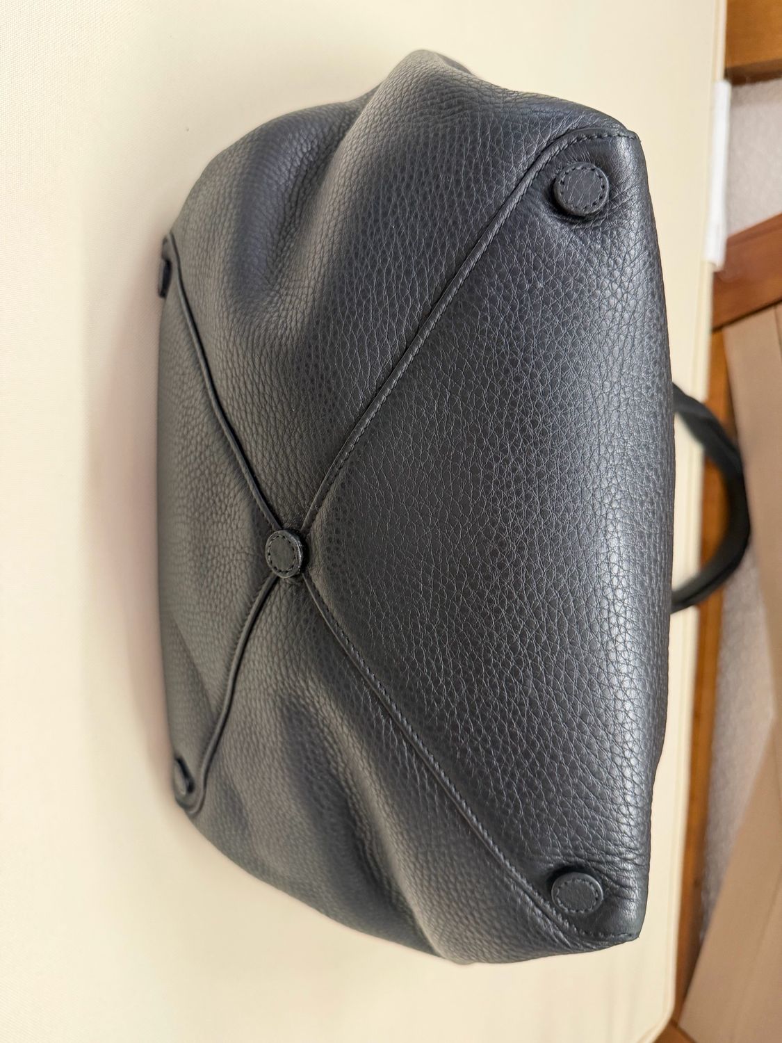 Prada Vitello Daino Shopper Tote in Black