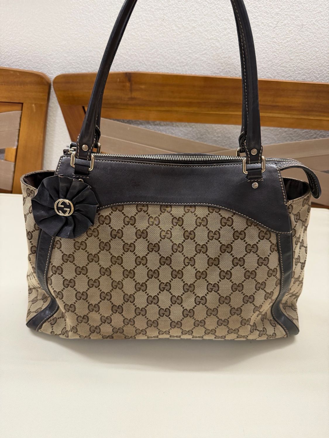 Gucci Monogram Canvas Zipper Tote Triomphe