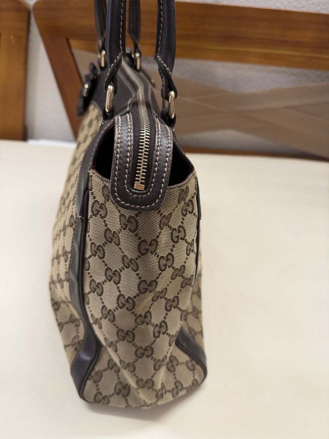 Gucci Monogram Canvas Zipper Tote Triomphe