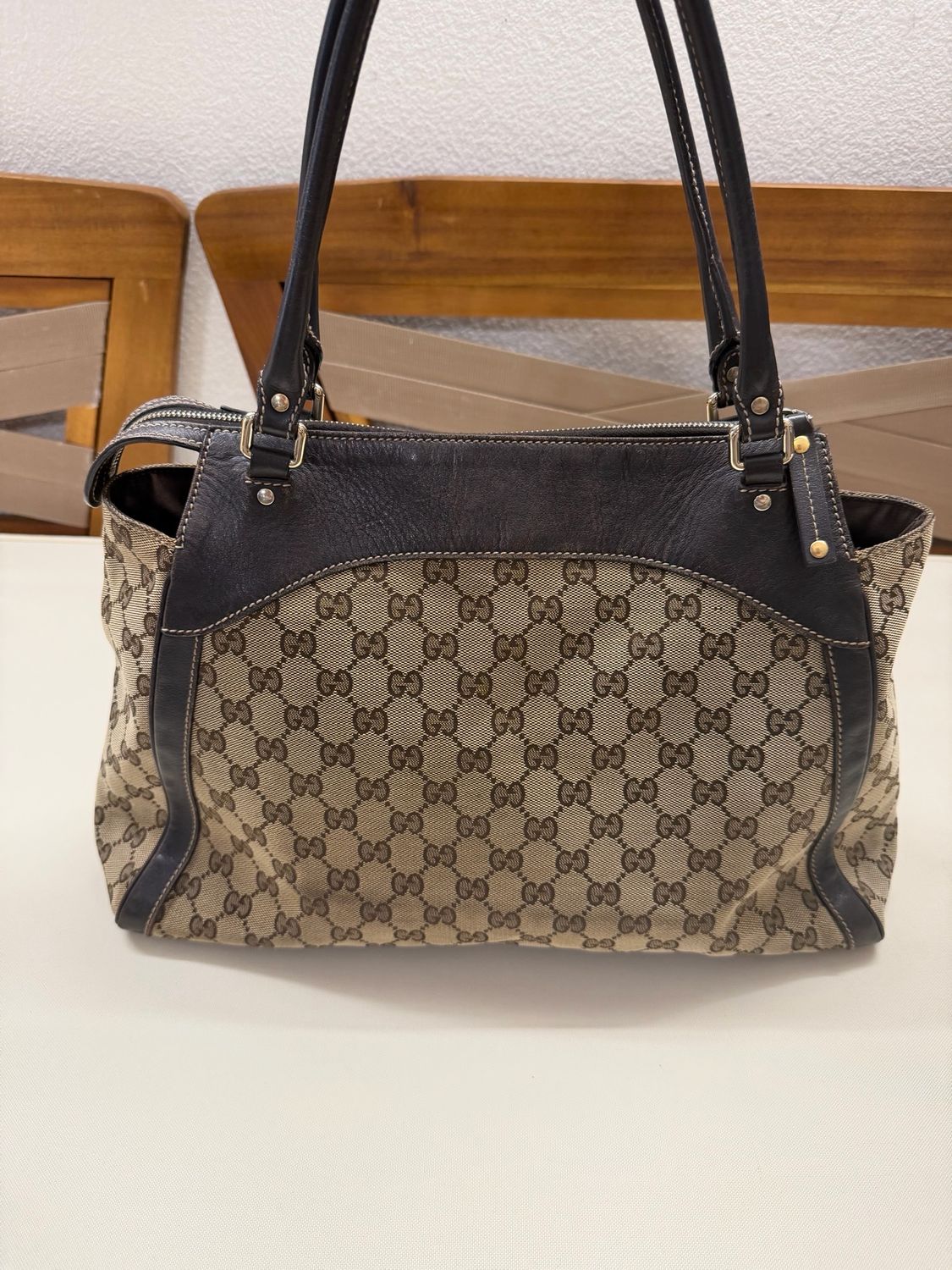Gucci Monogram Canvas Zipper Tote Triomphe