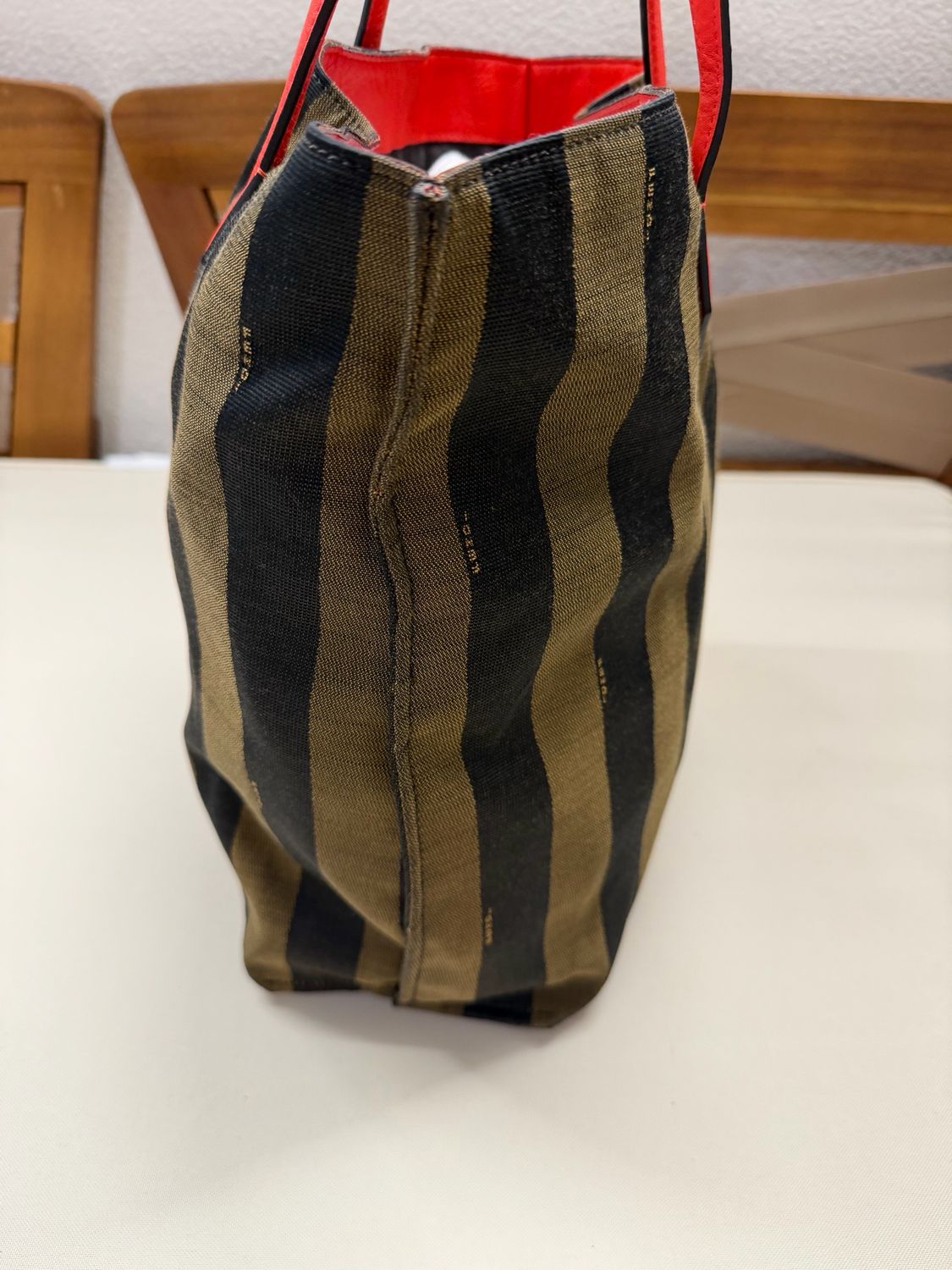 Fendi Pequin Vertical Shopper Tote 
