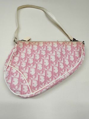 Christian Dior Oblique Saddle Hobo Shoulder in Pink