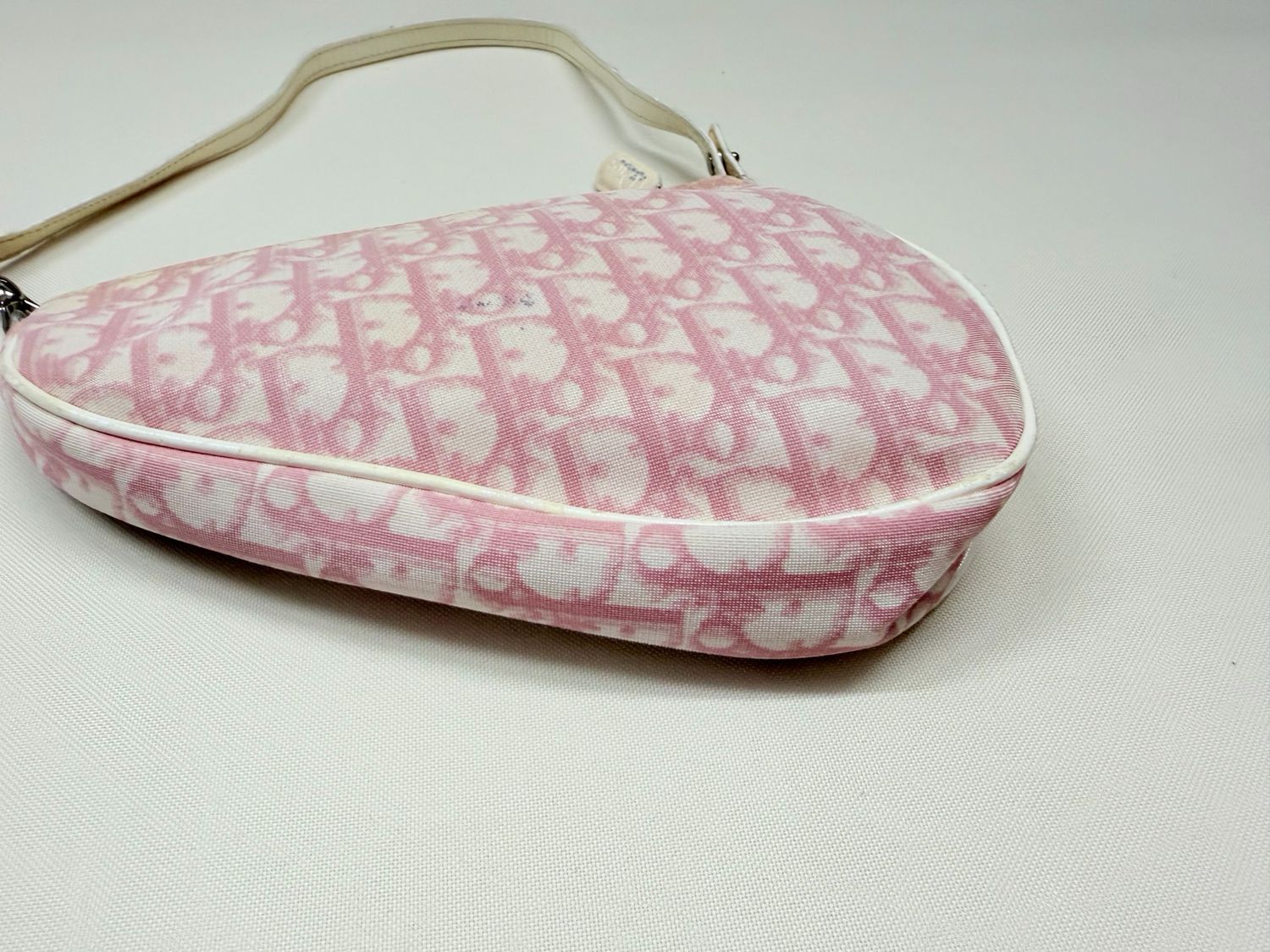 Christian Dior Oblique Saddle Hobo Shoulder in Pink